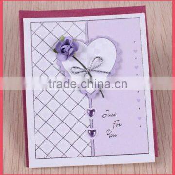 flower heart shape greeting card