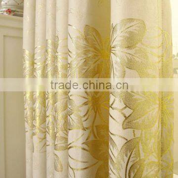 golden color 100% polyester blackout curtain fabric