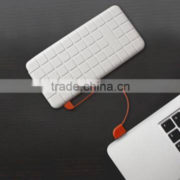 10000mAh Portable Cellphone Battery Charger Built-in Micro USB Cable Chocolate External Battery Power Bank photo-3