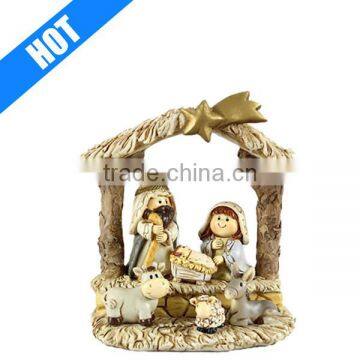 handmade painted christmas child poly resin outdoor nativity set