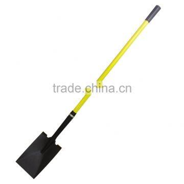 2015 the hotest various style fiberglass handle carbon steel shovel with pp coated