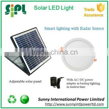 New solar skylight solar powered round led panel solar sensor light