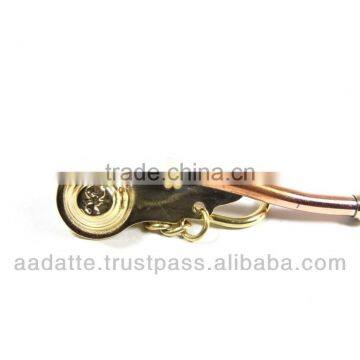 Brass Keychain Boatswain Whistle Nautical Key Chain