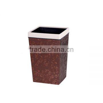 Plastic Medium Rectangle Leather Wraped Cheap Trash Can for Hld With Open Top Button 11L photo-4
