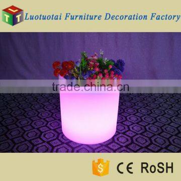 RGB LED lighted up round plastic flower pot /portable flower pot/floor flower vase