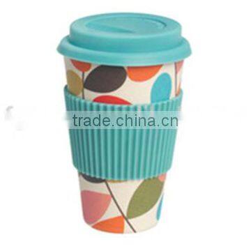 Bamboo Fiber Cup Wholesale With Silicone Lid + Holder photo-2