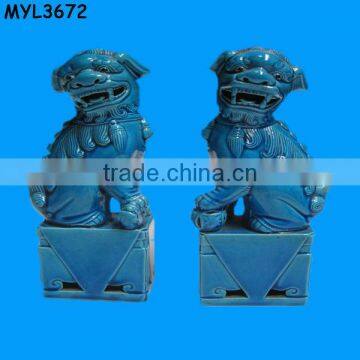 Pottery Jewelry Blue Outdoor Lion Statue