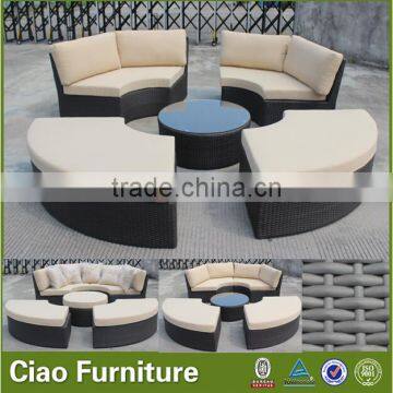 Modern Garden Sectional Sofa Furniture Outdoor Rattan Round Sofa photo-4