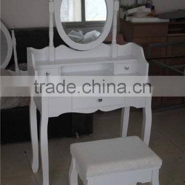 Home Furniture Elegant White Dresser Set With Mirrors And Stool Simple European Style Bedroom Furniture YD-B-1Item 80*40*135cm