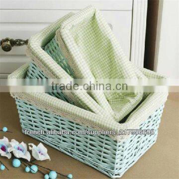 new style easy baskets small wicker box cosmetic boxes wit fabric lining