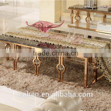 2016 Modern Deluxe Coffee Table Golden Plated for 5star Hotel Lobby B818G photo-3