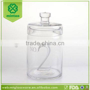 Set of 3 Hand Made Clear Glass Jar/customized Decal Glass Jar photo-3