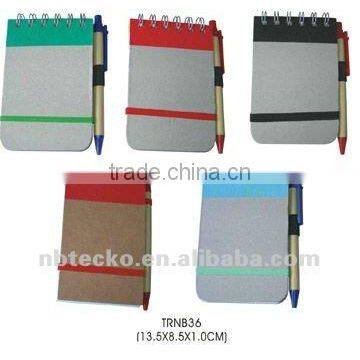 Best selling ECO friendly Recycled paper note book with pen