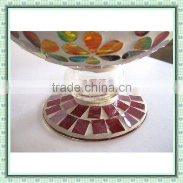 Holiday Decor Iridescent Colored Mosaic Hurricane Patterned Vase Tall Candle Holders for Weddings photo-4