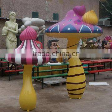 Outdoor frp mushroom sculpture decoration