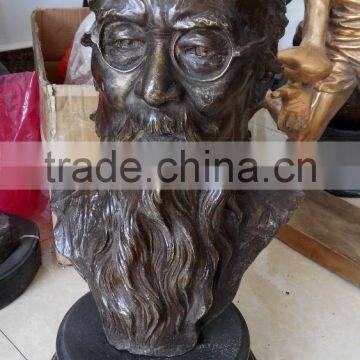 Famous chinese man bronze head statue