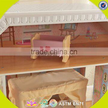 2017 New Design Kid Wooden Doll House Kits Lovely Wooden Girls Doll House Kits W06A218 photo-2