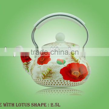 enamel kettle with lotus shape