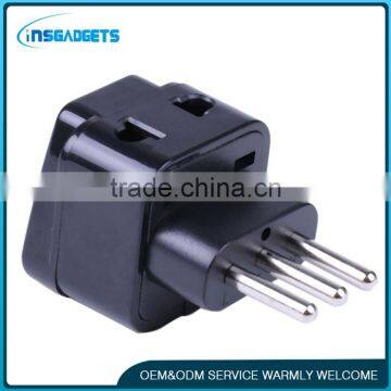 WDI-12A 3 Round Pins 10A 250V AC 2 in 1 Italy, Uruguay Embedded Pins Plug Converter photo-2