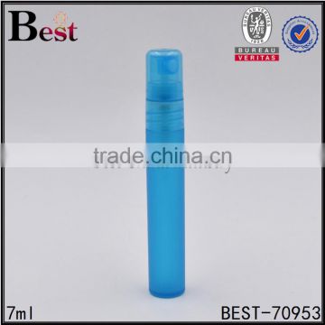 2017 hot new productsc 7ml 10ml blue orange testing fragrance perfume empty plastic bottle spray head wholesale