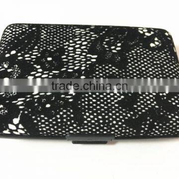 Flocking Leather & Aluminium Business Credit Card Holder RFID Wallets photo-4