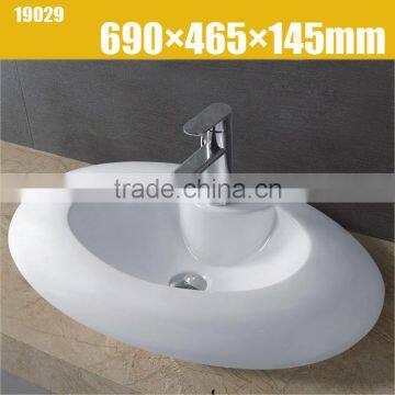 Bathroom ceramic wash basin oval shape