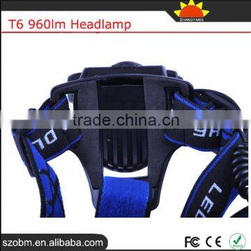 T6 960lm 3 Mode Powerful Led Headlamp Wholesale Rechargable Head Flashlight photo-4