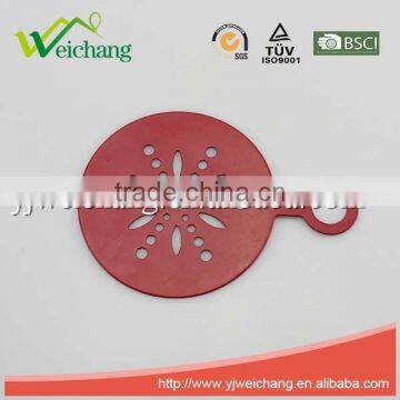 WCTS423 Durable 18/0 Powder Coating Cappuccino Coffee Art Template Coffee Stencils Snowflake Shape Coffee Stencil, Food Grade photo-2