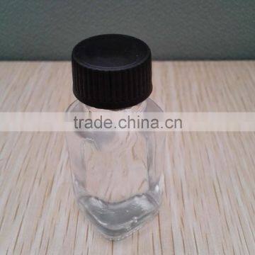 square glass bottle for 15ml essential oil with black/white cap