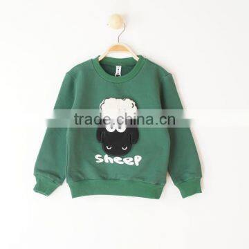 New design flock printing children sweatshirts