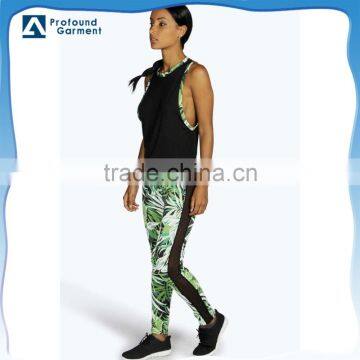 Women colorful printing high quality yoga pants/tight fitness sport block yoga for women