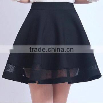 Customize Garment Manufacturer A-line Mini Black Sexy Girls Cute Short Skirt With Organze photo-2