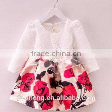 2016 wholesale baby girls new style flower dress