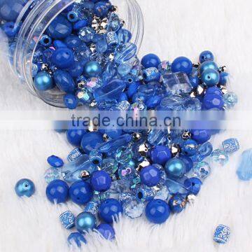 Box pack blue acrylic beads charms jewelry accessories wholesale acrylic jewelry beads cheap jewelry accessories