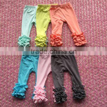Hot Style Baby Icing Ruffle Pants For Toddler Girl Wholesale Children's Boutique Clothing Baby Multicolor Icing Legging