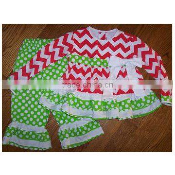 Christmas Clothing Sets Baby Girls Candy Top Pants Sets Kids Chevron Christmas Boutique Outfits photo-6