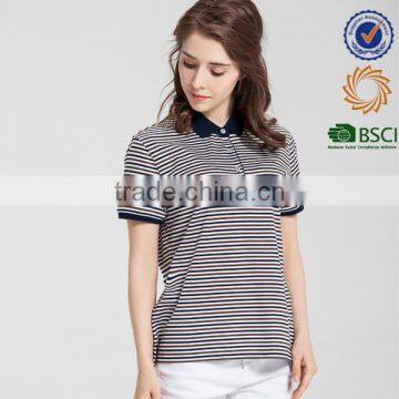 China manufacturer striped polo shirts cheap ladies polo shirt