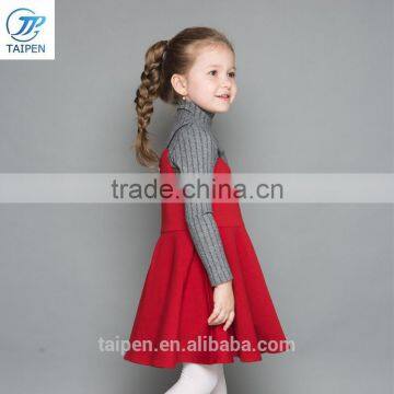 2017 Spring Children's Woven Suspender Dress Fashon Sleeveless Dress Back With Zipper Derigns For Girl photo-3