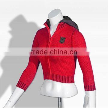 fashionable red women winter pullover sweater