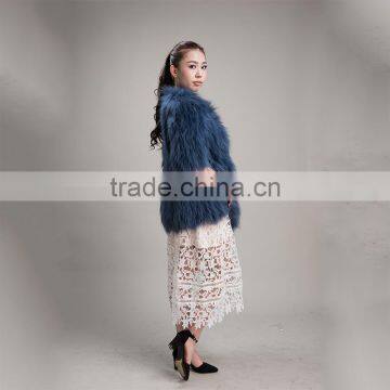 Myfur Lake Green Winter Genuine Raccoon Fur Coat For Women photo-5