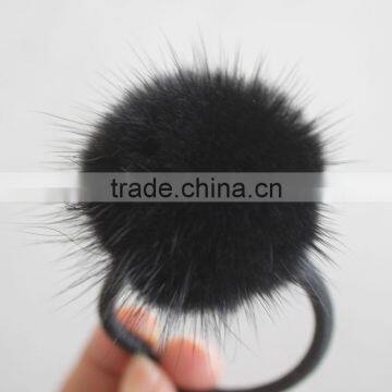 Myfur Luxury Customized Genuine Mink Fur Pompom Hair Band Accessory Wholesale photo-2