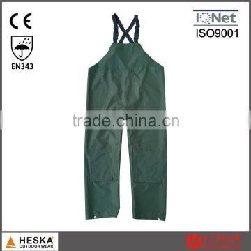 Mens overall 100% polyester PVC waterproof trousers rain bib