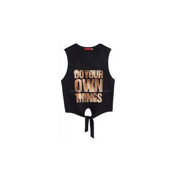 Hot sale stylish design sleeveless tank top for girls