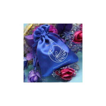 Hot Sale Fashion Custom Gift Drawstring Satin Pouches with Logo Printed