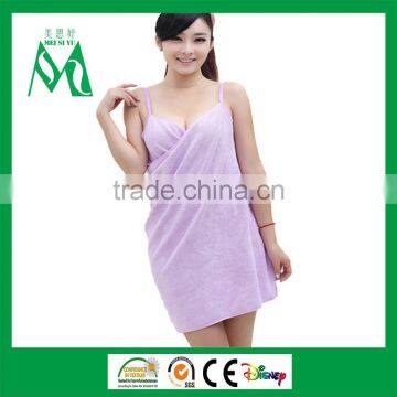 Bath towel wrap towel robe with straps 100% cotton for women