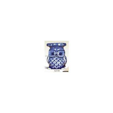 porcelain ware,10''  blue and white porcelain owl stool