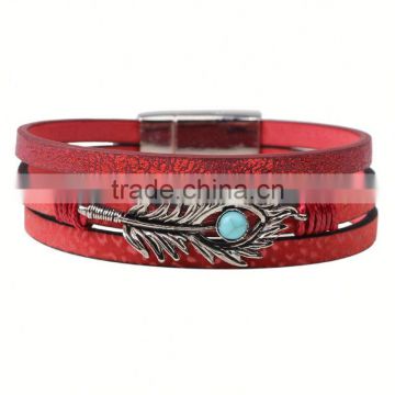 Wholesale Black Leather Bracelet Newest Trendy Mens Jewelry Bracelet Anchor