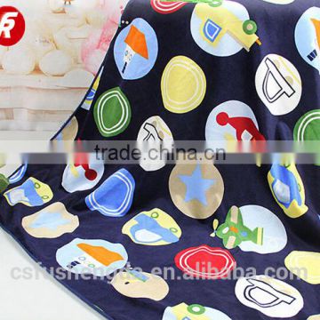 non woven blanket of 100% polyester super soft cartoon design Flannel baby blanket