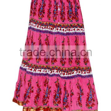 Bootie Design Sarong Gypsy Hippie Indian Cotton Crinkle Full Skirt Dress