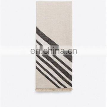 autumn winter fashion tassel stripe black white scarf wholesale